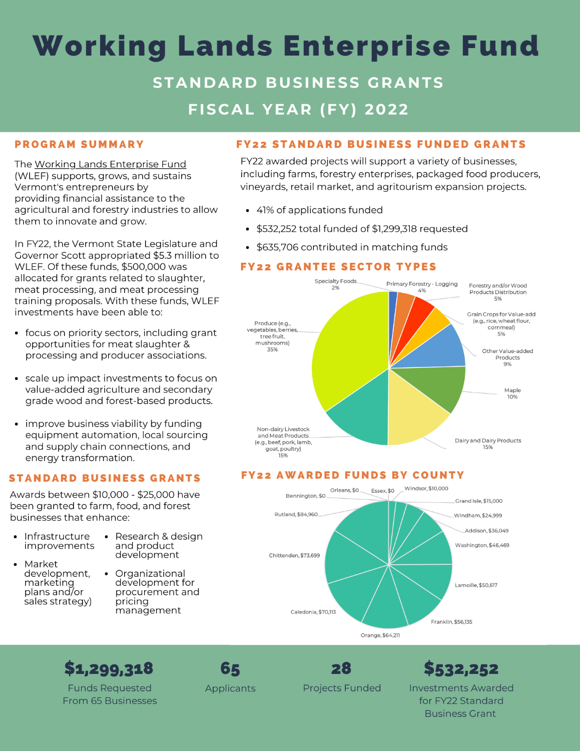 Impact Overview of Standard Business Grants Fiscal Year 2022